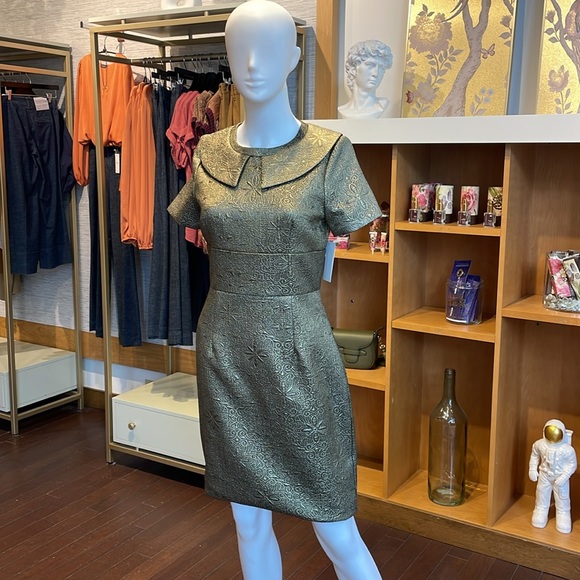 Rolando Gold Midi Dress - Picture 1 of 8